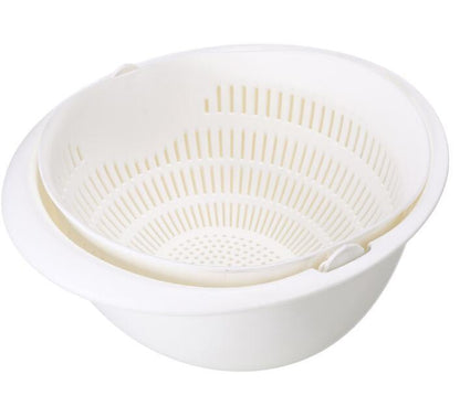 Double-Dish Sink Drain & Wash Fruit Basket