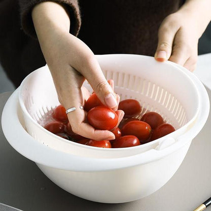 Double-Dish Sink Drain & Wash Fruit Basket