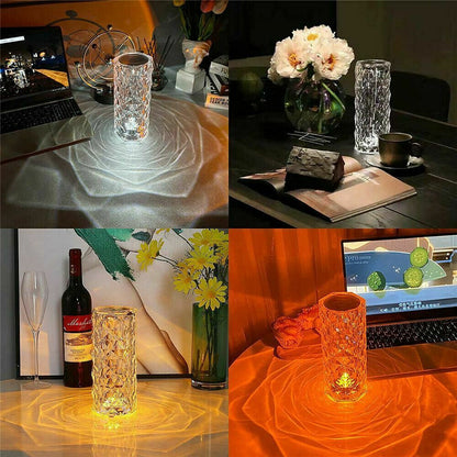 LED Crystal Diamond Rose Night Light